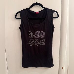 Save the Queen Black Embellished Tank Top - Size S